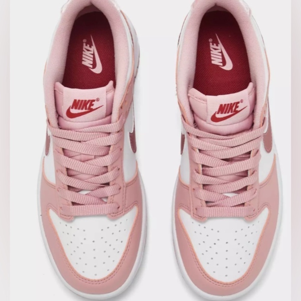 UGC BIG KIDS' NIKE DUNK LOW SNEAKERS Pink Glaze/White/Pomegranate Sz 4Y - Picture 5 of 11